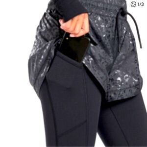 🖤 Athleta Rainier 2-in-1 Tight Leggings – Women’s XLT – Black